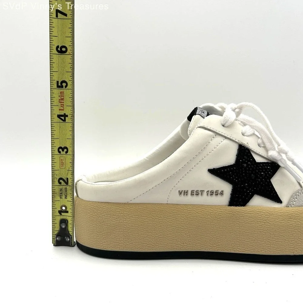Y2K Vintage Havana Val White Multi Platform Sneakers Black Star Women's Size 7.5